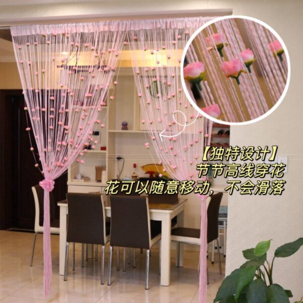 China Imported Door Curtain with Roses - Image 3